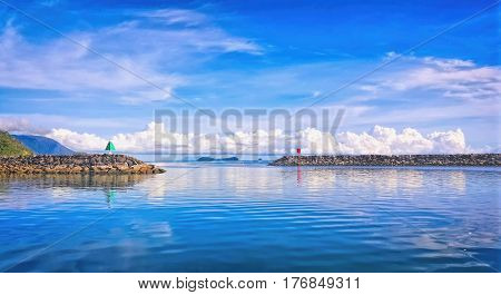 beautiful day at Yorkeys Knob Cairns Australia view from jetty