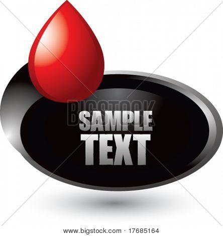 หยดเลือดบนเงิน swoosh แบนเนอร์