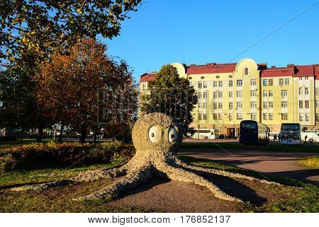 Old Buildings At Downtown In Vyborg, Russia