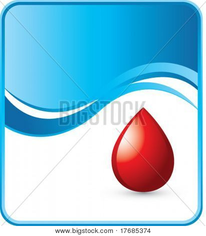 เลือดหยดบนพื้นหลังสีฟ้าคลื่น