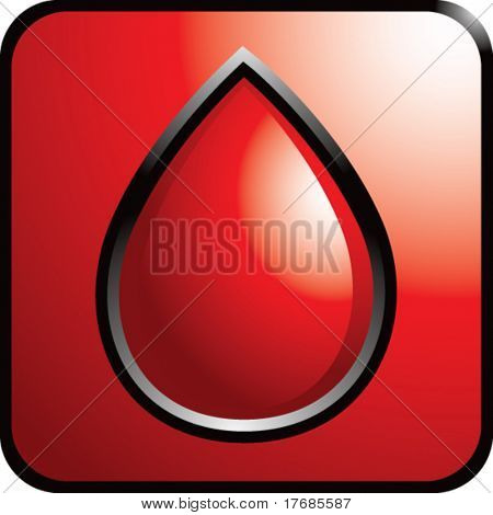 หยดเลือดบนปุ่มเว็บสีแดง