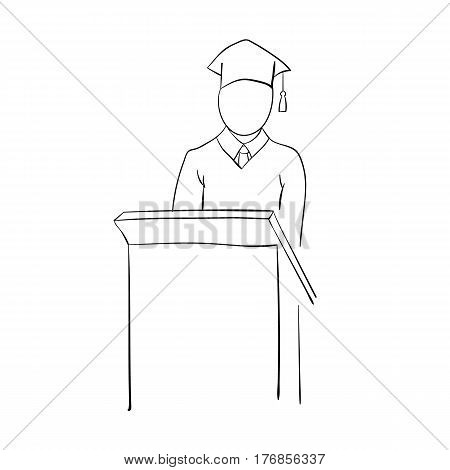 Stick Graduate for pedestal vector black and white