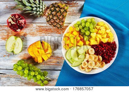 Delicious Fruit Salad Laid Out On Segments