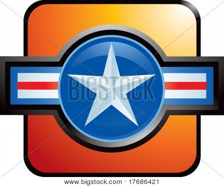 Air force ikona na przycisk pomarańczowy web