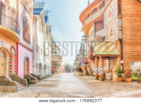 Defocused Background With The Iconic Izmailovskiy Kremlin In Moscow, Russia