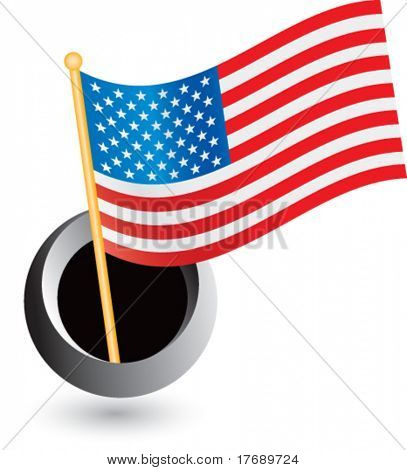洞里出来的美国国旗
