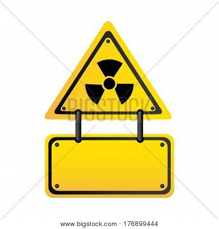 matal emblem warning radiation notice sign, vector illustration design