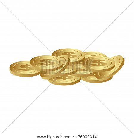 matal coins outside icon, vector illustration design