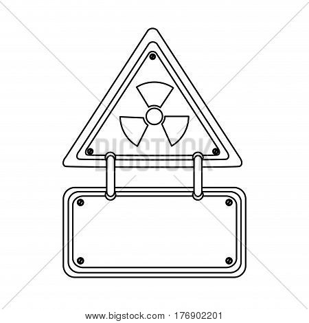 silhouette matal emblem warning radiation notice sign, vector illustration design