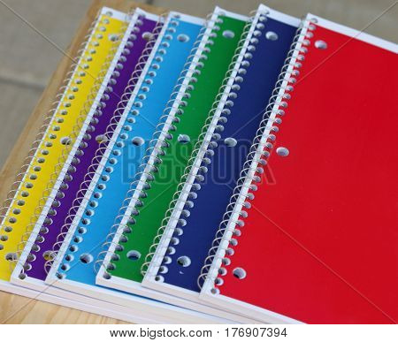 Closeup of Spiral Notebooks on a Desk