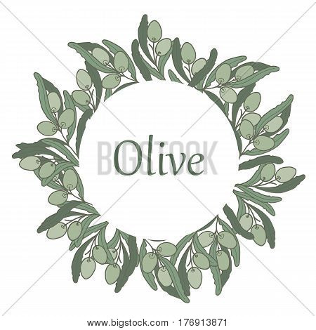 Olive in a circle frame vector illustration
