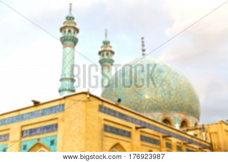 In Iran  And Old Antique Mosque    Minaret