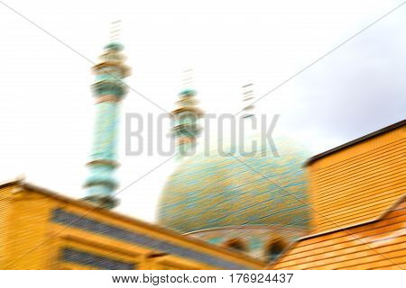 In Iran  And Old Antique Mosque    Minaret