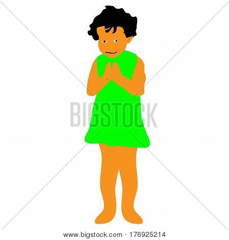 Cute cartoon girl. Both in separate layers for easy editing.