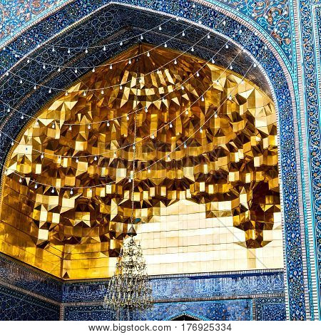 In Iran  And Old Antique Mosque    Minaret