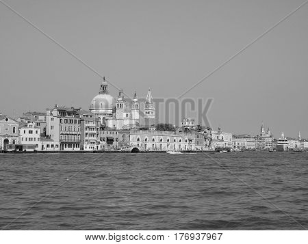 Giudecca Canal In Venice In Black And White
