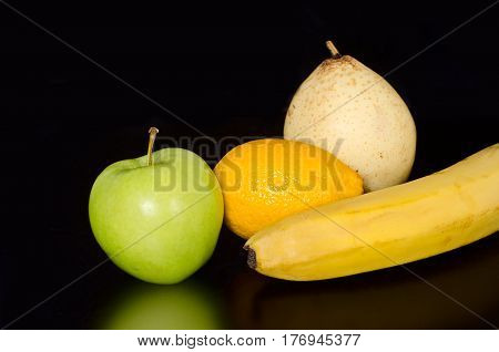 Fruits On Black Background