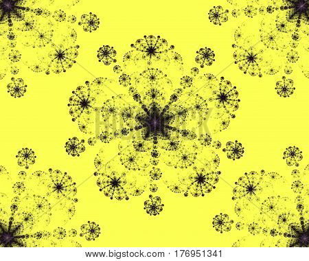 the abstract fractal symmetrical and colorful snowflakes