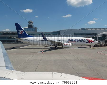 Travel Service Canaria Boeing 737-900 Parked In Prague