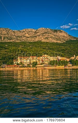 TUCEPI, CROATIA - September 20, 2016 Beautiful nature of Tucepi touristic town on the Adriatic Sea coast, Croatia.