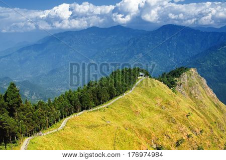 Tarey Bhir point is a favourite tourist spot. The word 'Bhir' means cliff in the local Nepal language about 10000 feet long path with a breathtaking viewpoint at the edge from where people can get spectacular views.
