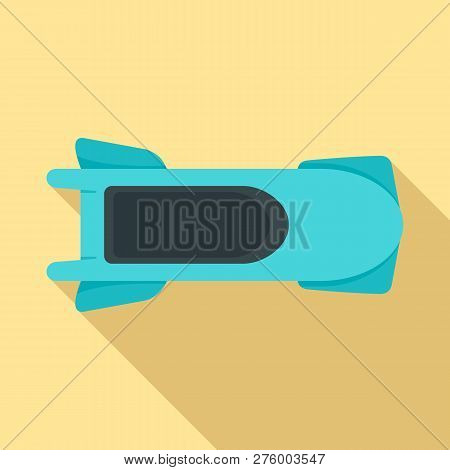 Top View Bobsleigh Icon. Flat Illustration Of Top View Bobsleigh Icon For Web Design