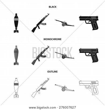 Vector Design Of Weapon And Gun Sign. Collection Of Weapon And Army Vector Icon For Stock.