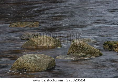 Roklansky Creek Near Modrava Village In National Park Sumava In Winter Day