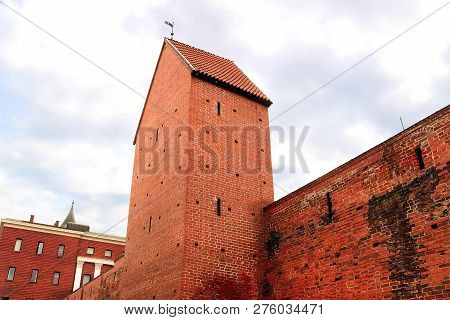Fragment Of The City Wall And Ramera Tower On Torna Street. Riga, Latvia