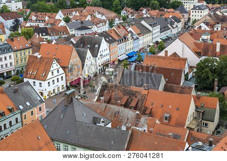 View To Medieval Village Of Freising In Bavaria