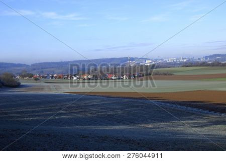 View Over The Heckengau On The Community Weissach In The District Boeblingen