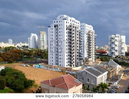 Building Yard Of Housing Construction Of Houses In A New Area Of The City Holon In Israel