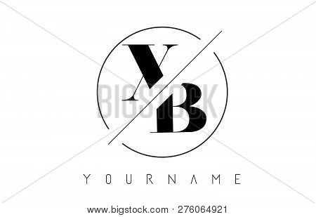 Xb Letter Logo With Cutted And Intersected Design And Round Frame Vector Illustration