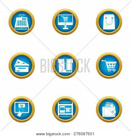 Online Cart Icons Set. Flat Set Of 9 Online Cart Icons For Web Isolated On White Background