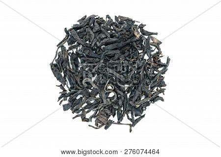 Da Hong Pao Oolong Tea Bunch, Close Up, Isolated. Chinese Big Red Robe Oolong Tea Used As Energetic 