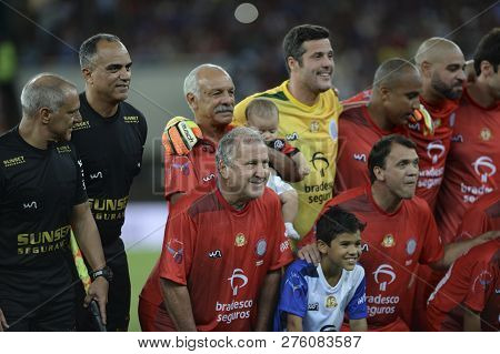 Rio, Brazil - December 27, 2018: Zico Player During A Soccer Game Of The All-stars Game In The Marac