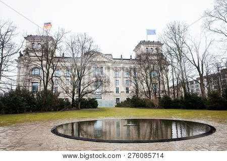 Berlin, Germany - March, 2018: The Memorial To The Sinti And Roma Victims Of National Socialism In A