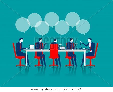 Business People Brainstorming. Concept Busintss Illustration. Vector Flat