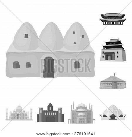 Vector Illustration Of  And Town  Sign. Set Of  And House Vector Icon For Stock.