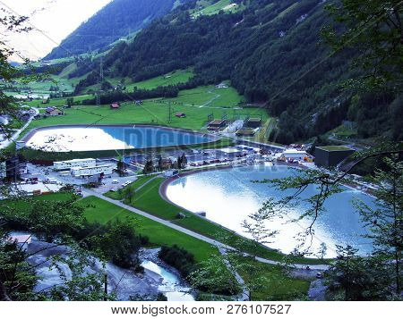 Lakes From Hydro Power Plant Arge Kraftwerk Limmern - Canton Of Glarus, Switzerland