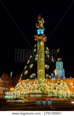 Christmas Illumination In Tbilisi, Georgia