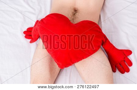 Sexual Health And Libido. Ready To Make Love. Heart Romantic Symbol Of Love. Need To Be Loved. Male 