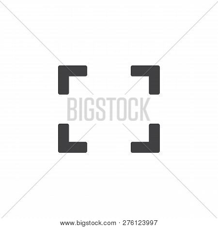 Full Screen Vector Icon. Filled Flat Sign For Mobile Concept And Web Design. Photo Camera Focus Simp