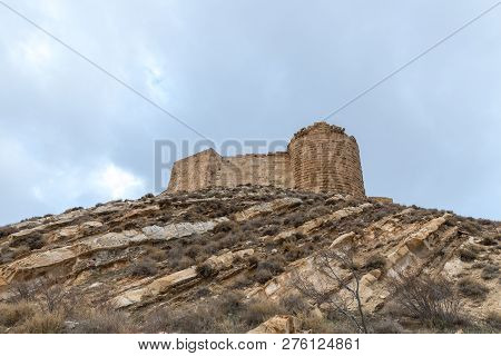 Al Jaya, Jordan, December 06, 2018 : The Remains Of The Medieval Fortress Ash Shubak, Standing On A 