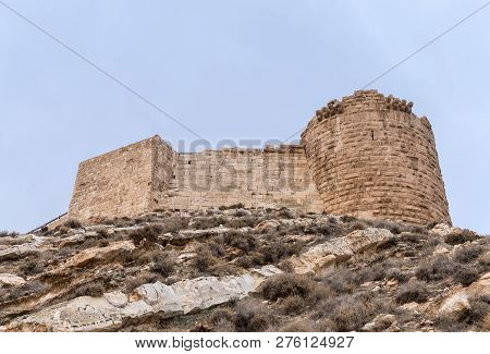 Al Jaya, Jordan, December 06, 2018 : The Remains Of The Medieval Fortress Ash Shubak, Standing On A 