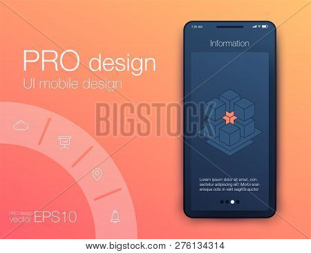 Mobile Phone Application For Analytics. Stock Vector