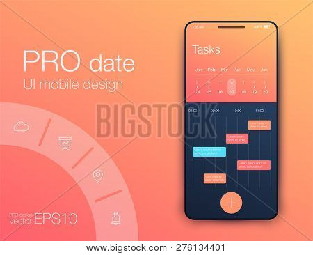 Mobile Phone Application For Analytics. Stock Vector