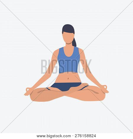 Meditating Fit Woman, Activity, Asana, Lotus Position. Can Be Used For Topics Like Sport, Meditation