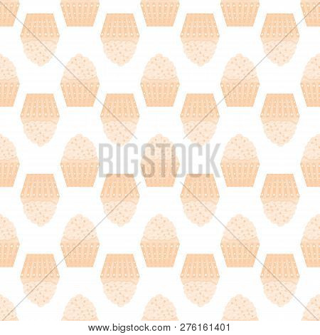 Seamless Texture With Cupcakes On A White Background