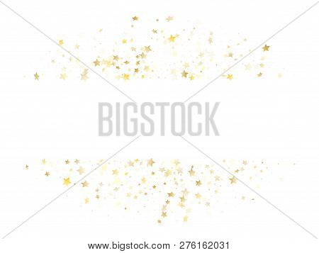 Flying Gold Star Sparkle Vector With White Background. Stylish Gold Gradient Christmas Sparkles Glit